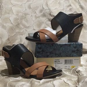 EuroSoft Melita Dark Tan Black Sandal